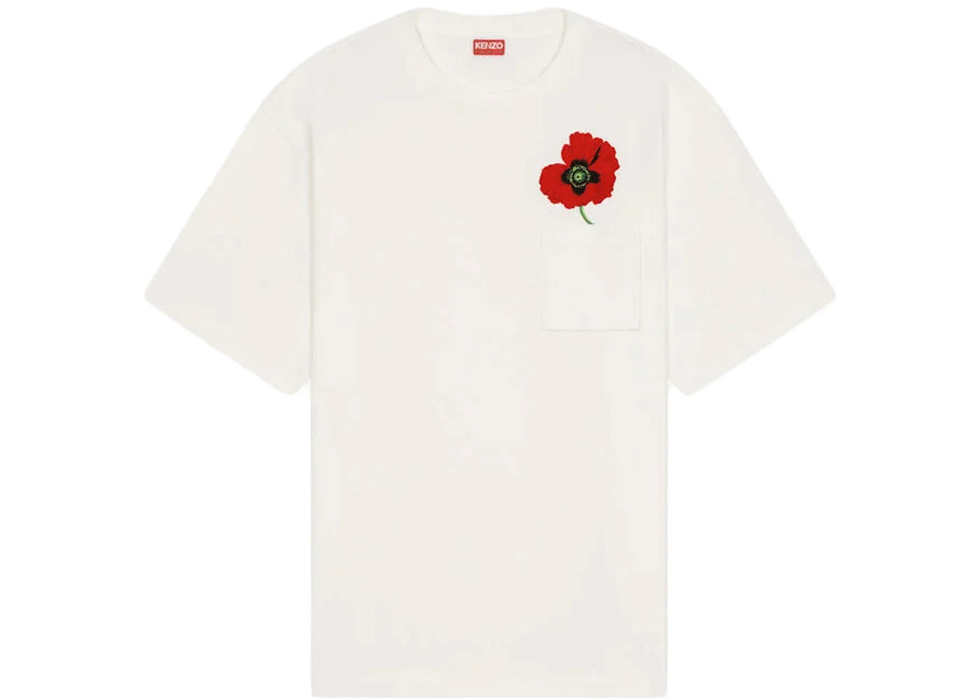 KENZO POPPY by Nigo Oversized Pocket T-Shirt Off White