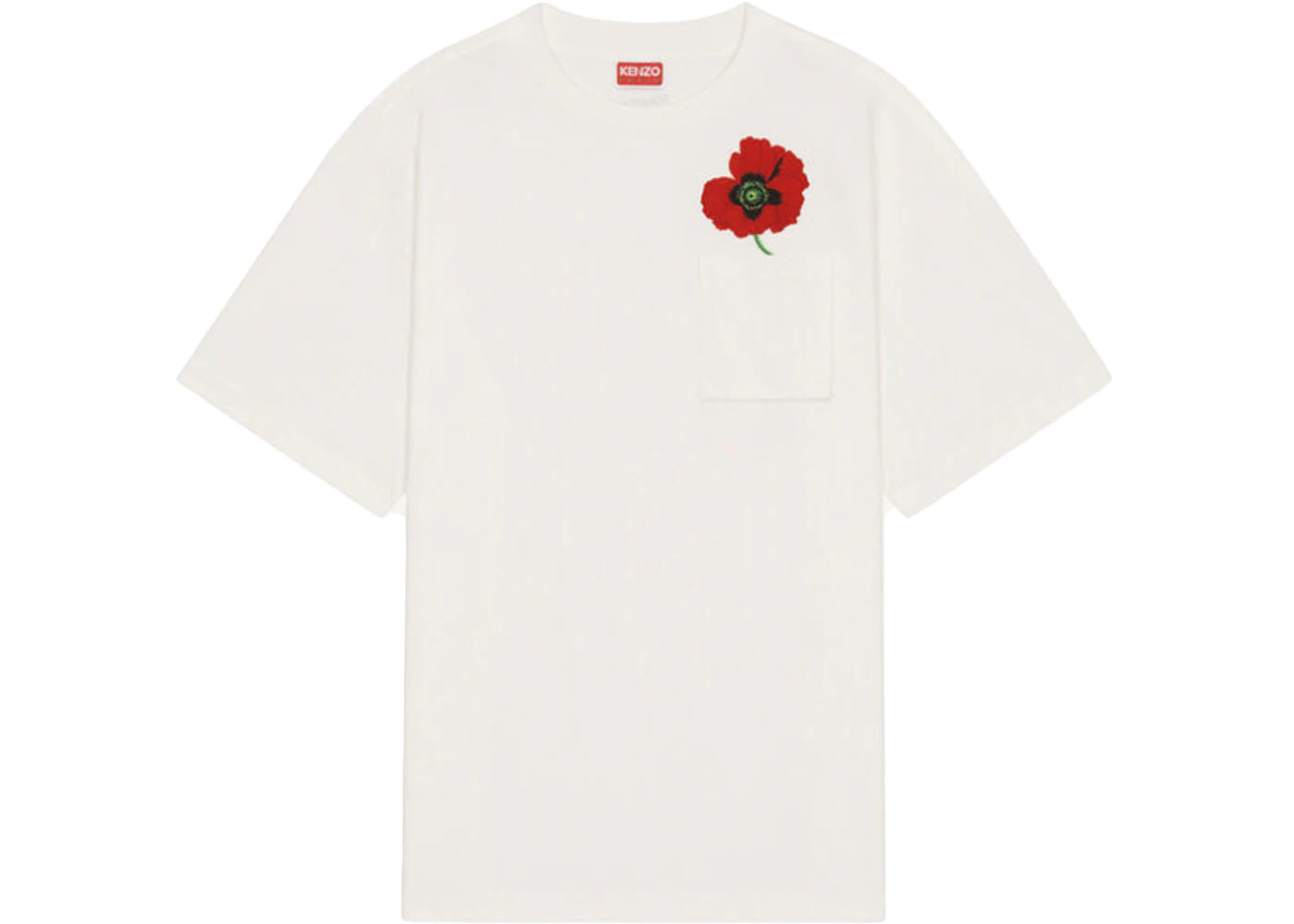 KENZO POPPY by Nigo Women's Oversized Pocket T-Shirt Off White