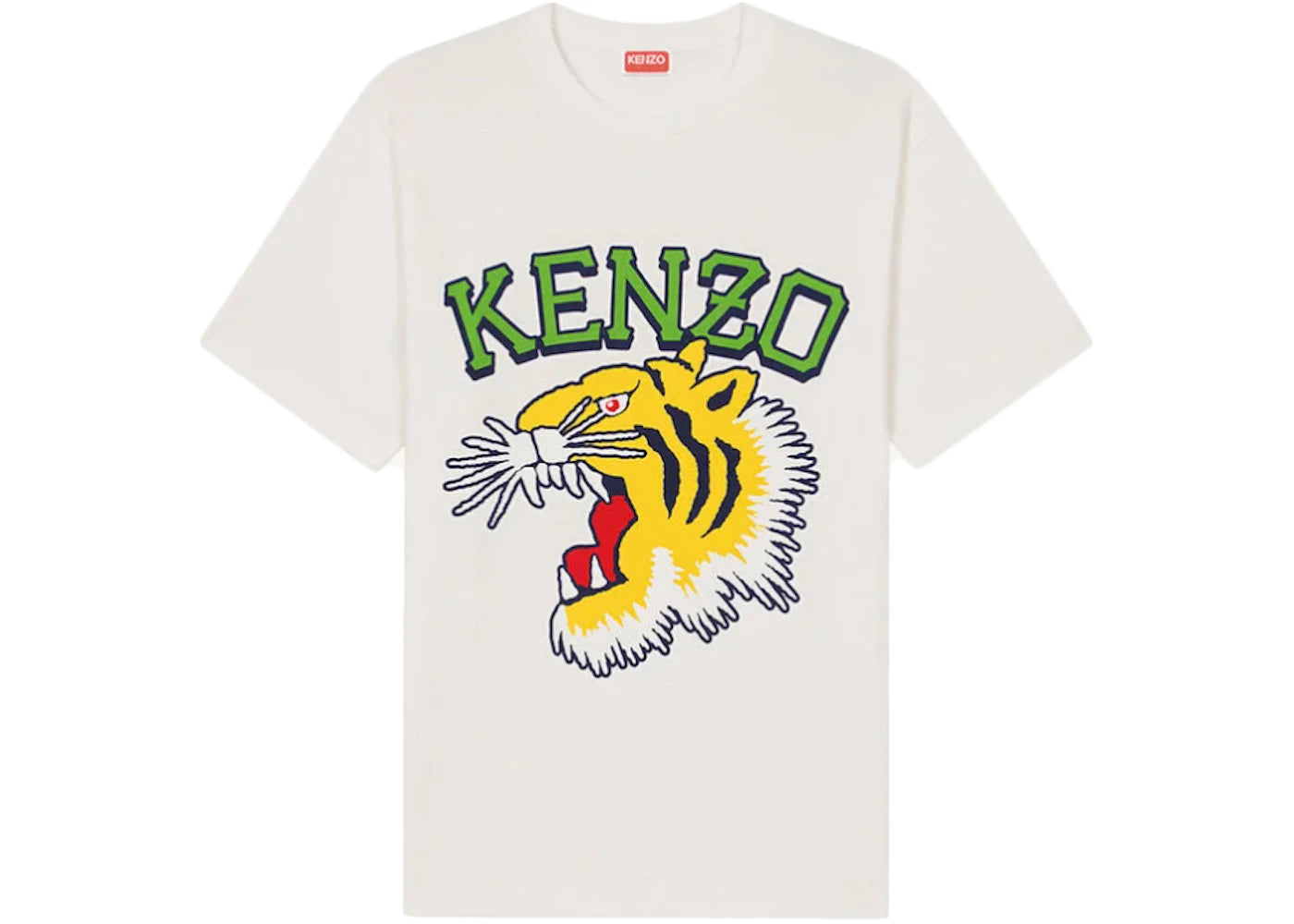 KENZO Tiger Varsity Relaxed T-Shirt Off White