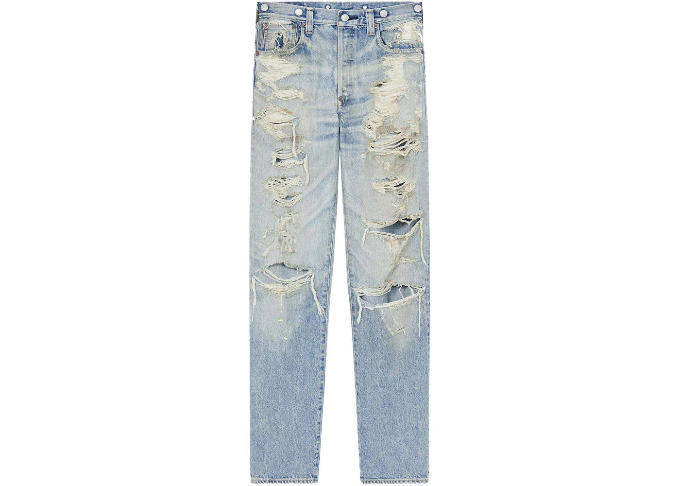 KENZO x LEVI'S 501 1933 Distressed Jeans Stone BI Dirty Blue Denim