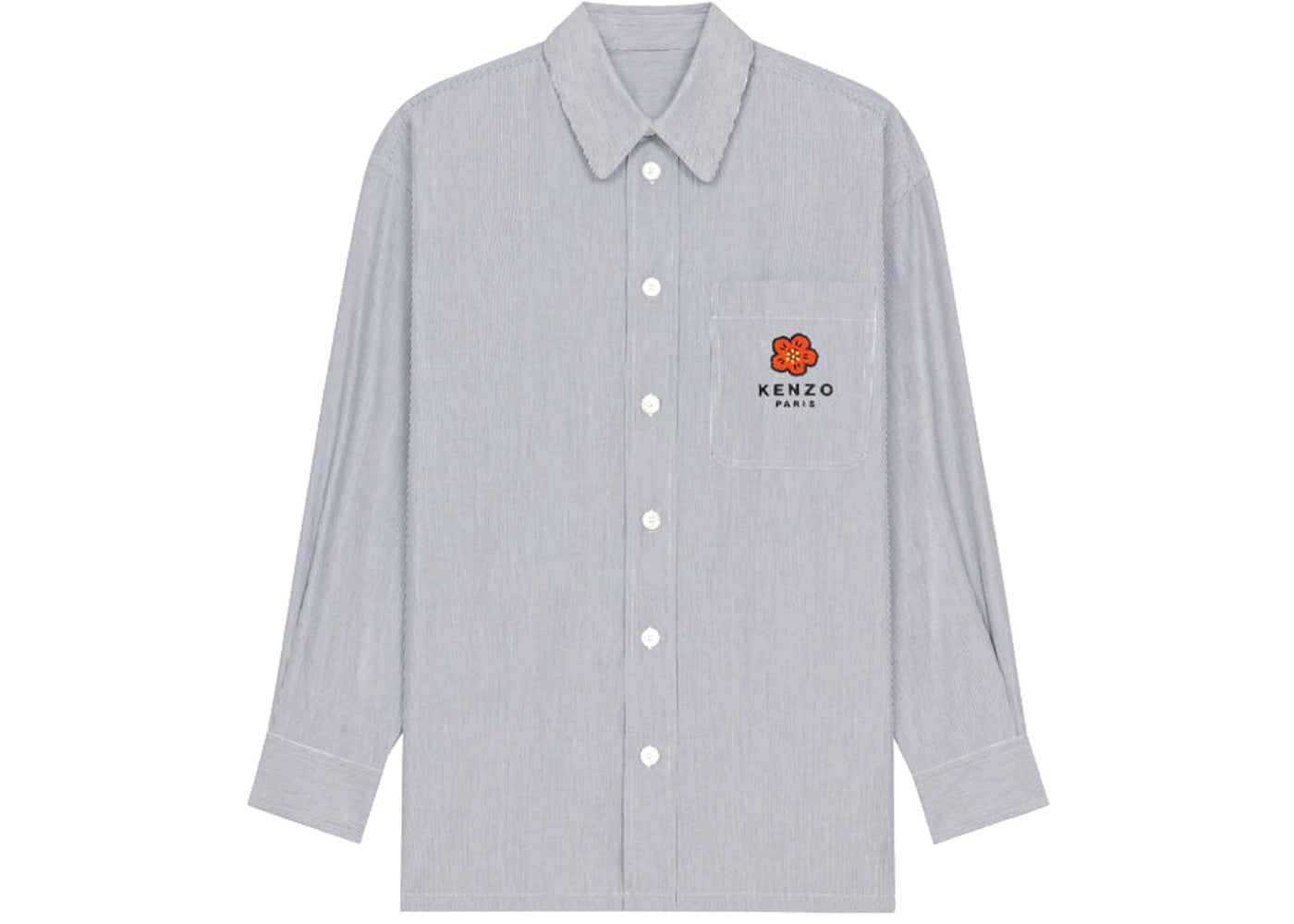 KENZO x Nigo Boke Flower Crest On Pocket Oversized Shirt Midnight Blue
