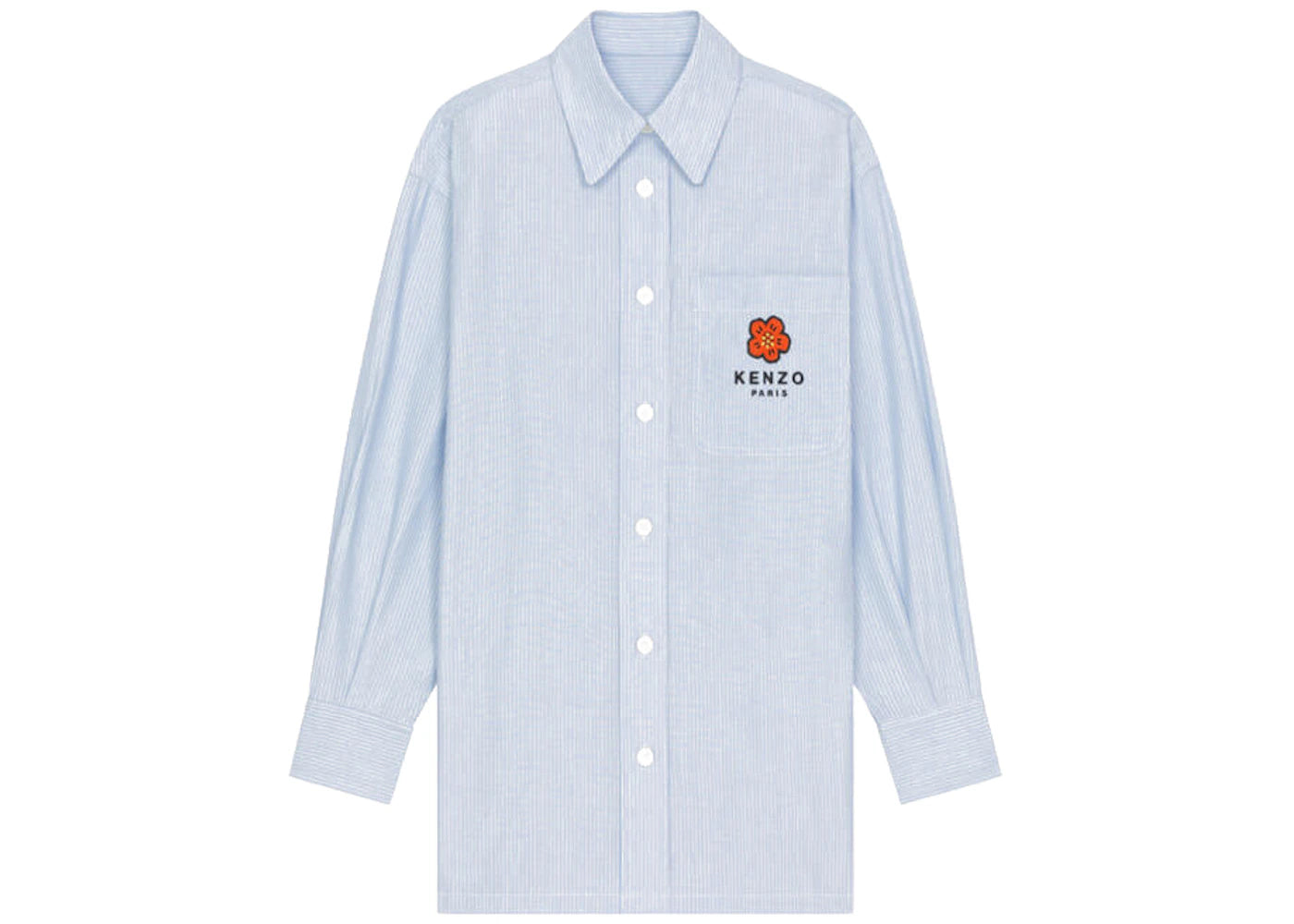 KENZO x Nigo Boke Flower Women's Crest On Pocket Oversized Shirt Sky Blue