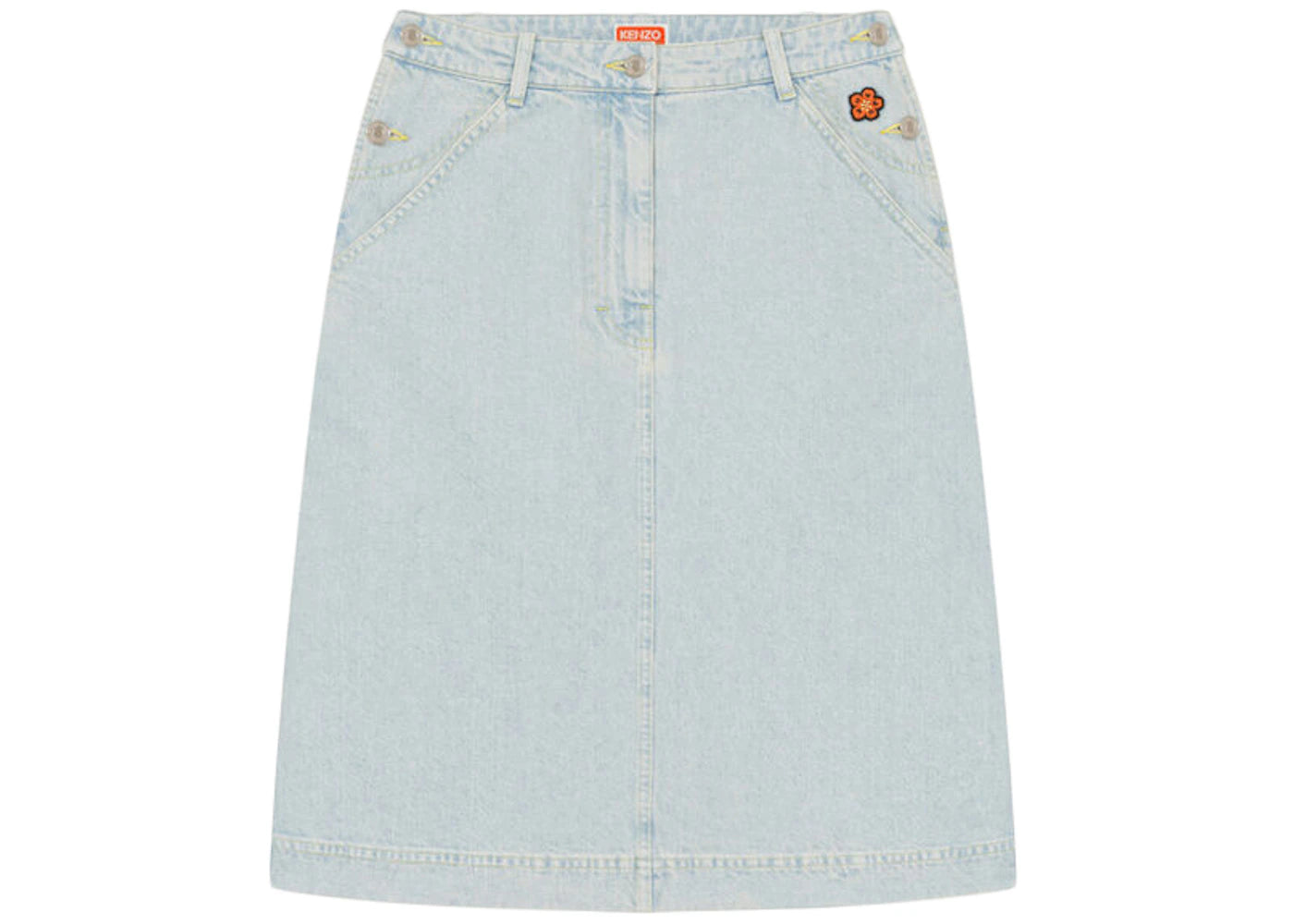KENZO x Nigo Boke Flower Women's Denim Workwear Skirt Sky Blue