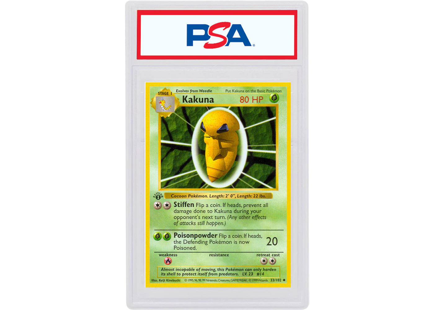Kakuna 1999 Pokemon TCG Base Set 1st Edition #33/102 (PSA or BGS Graded)