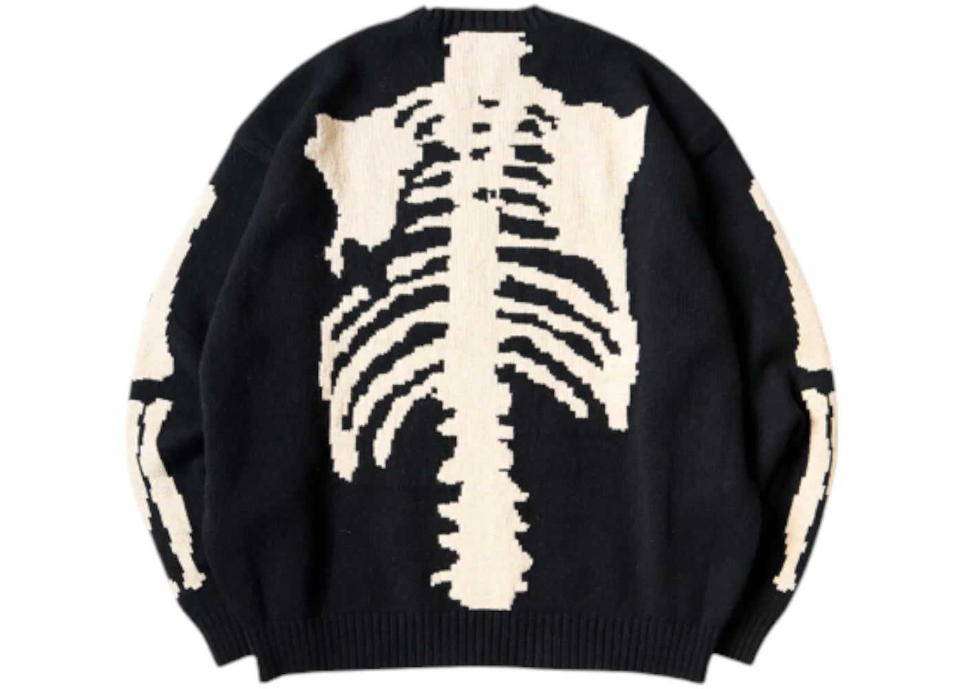 Kapital 5G Wool Bone Crewneck Sweater Black