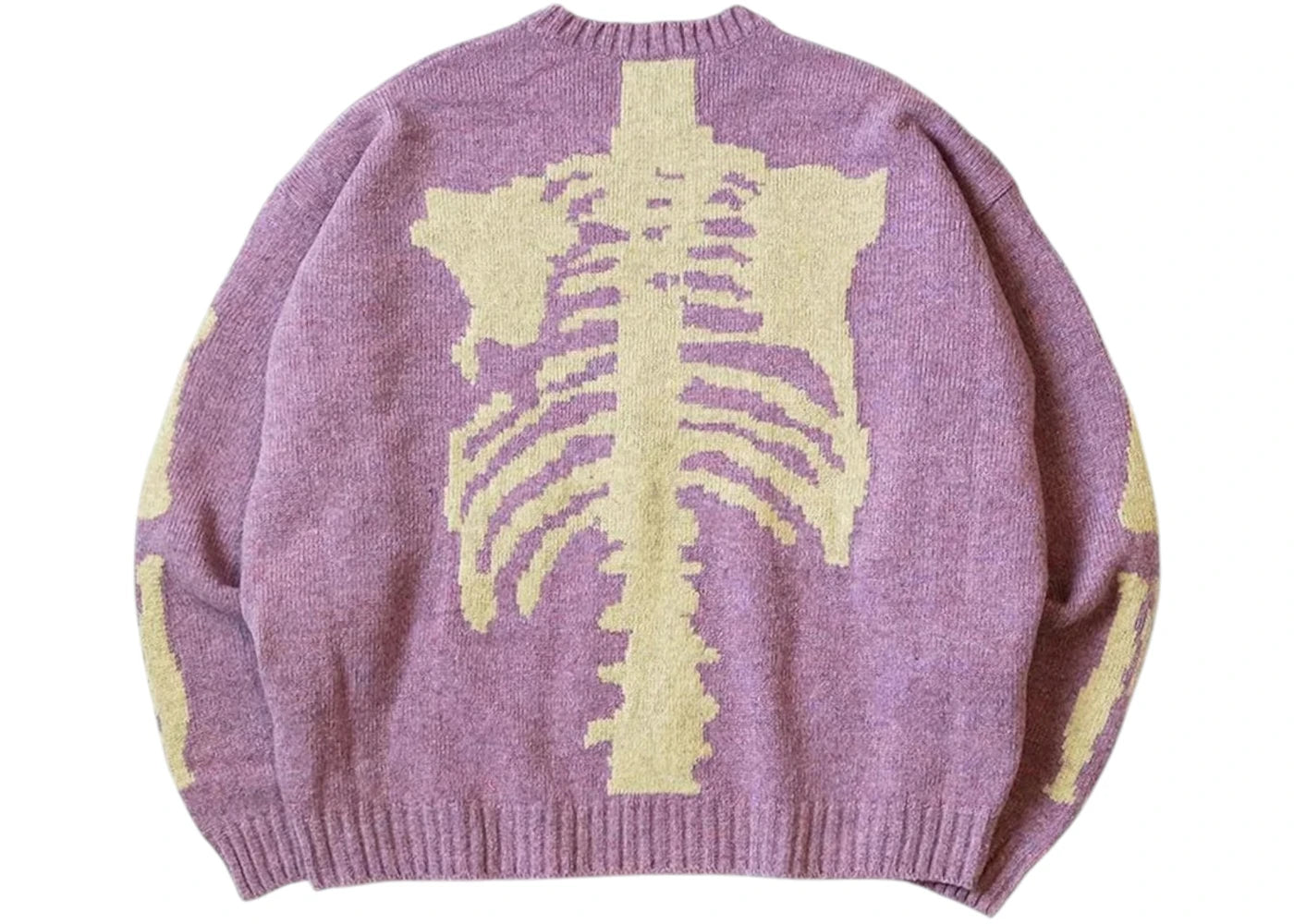 Kapital 5G Wool Bone Crewneck Sweater Light Purple