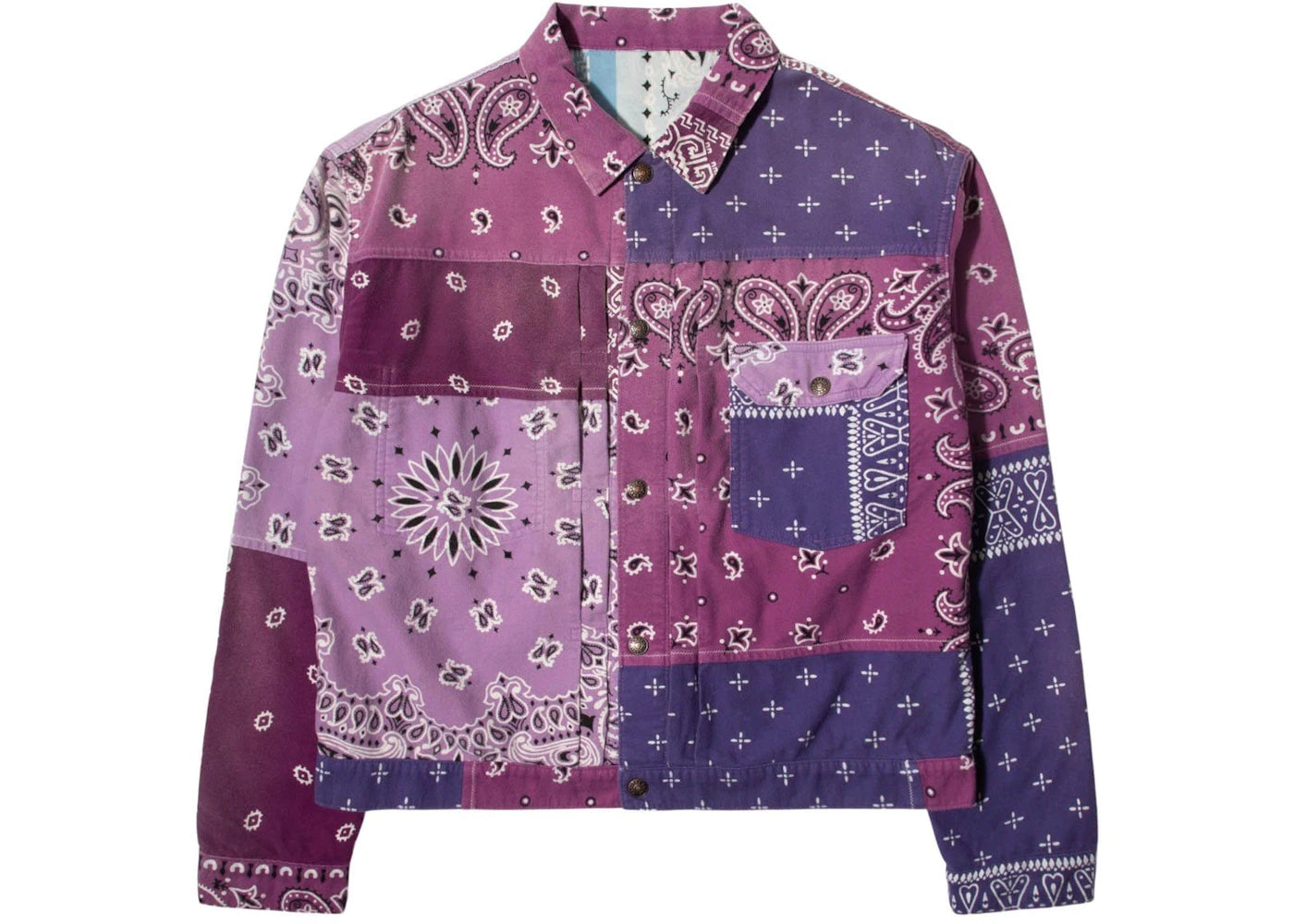 Kapital Flannel Reversible Bandana 1st Jacket Purple/Sax