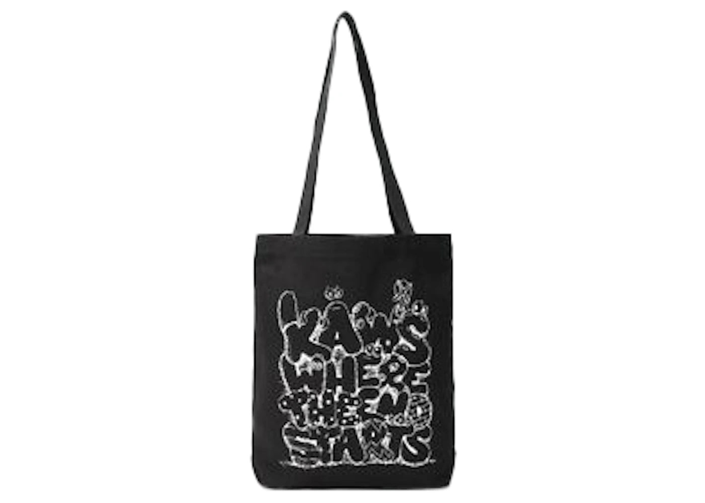 KAWS Where The End Starts Tote Bag Black