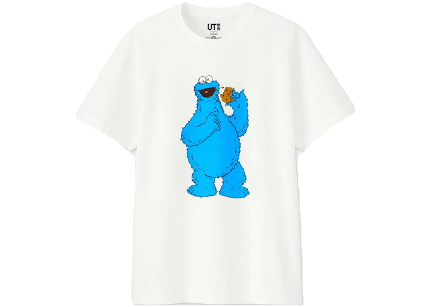 KAWS x Uniqlo x Sesame Street Cookie Monster Tee (Japanese Sizing) White