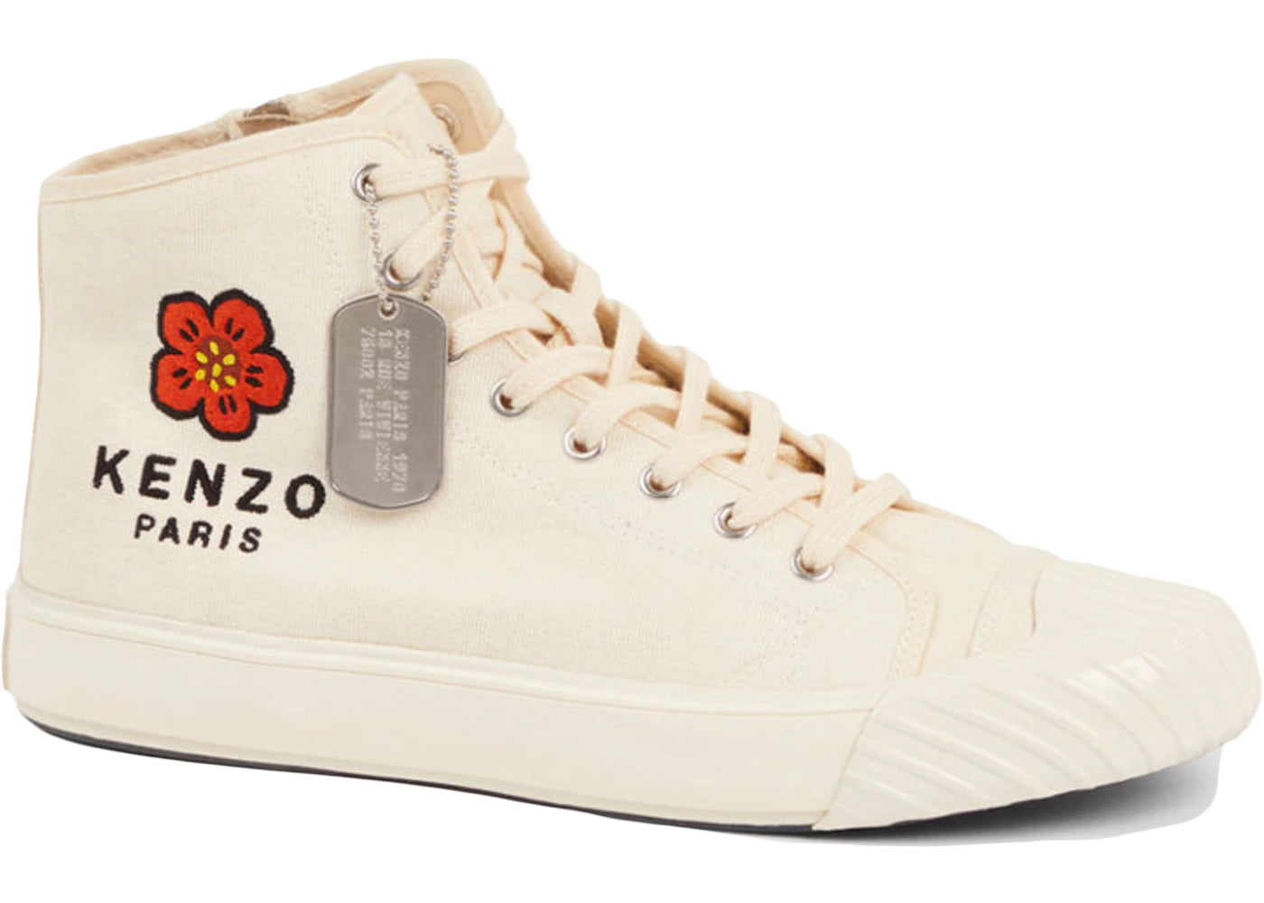Kenzo School High Top Trainers Paris Logo Cream