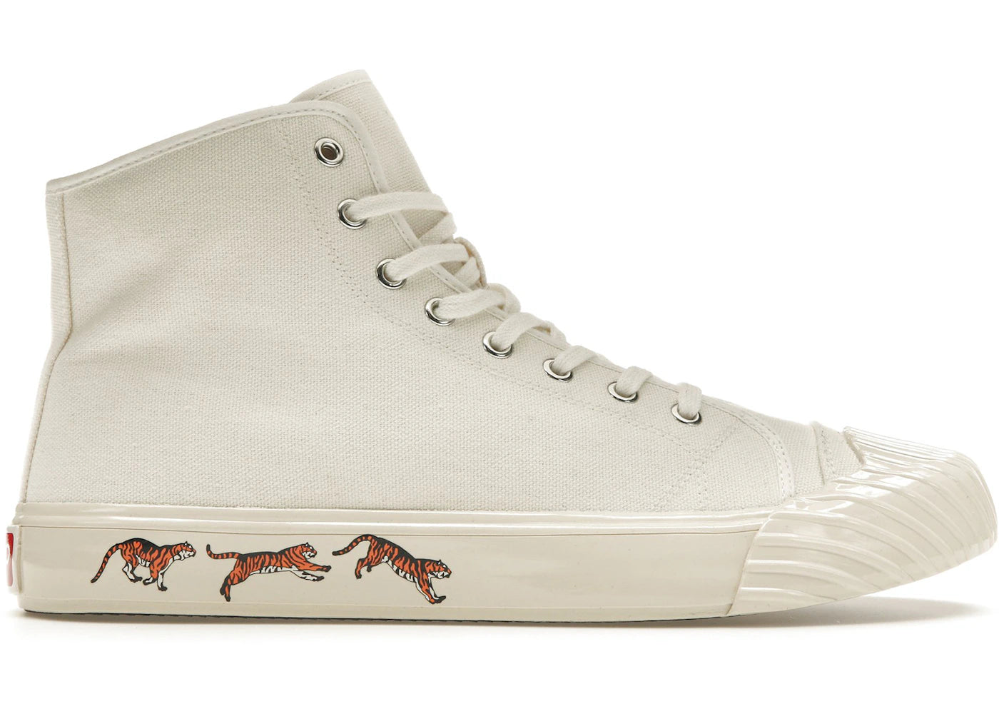 Kenzo School High Top Trainers Tiger Sole Off White