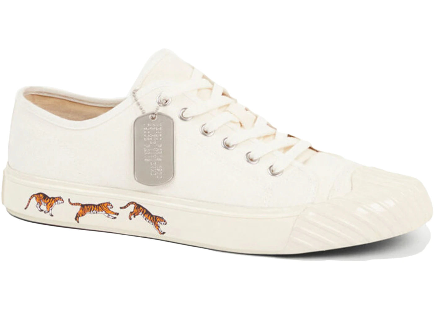 Kenzo School Low Top Trainers Tiger Sole Off White