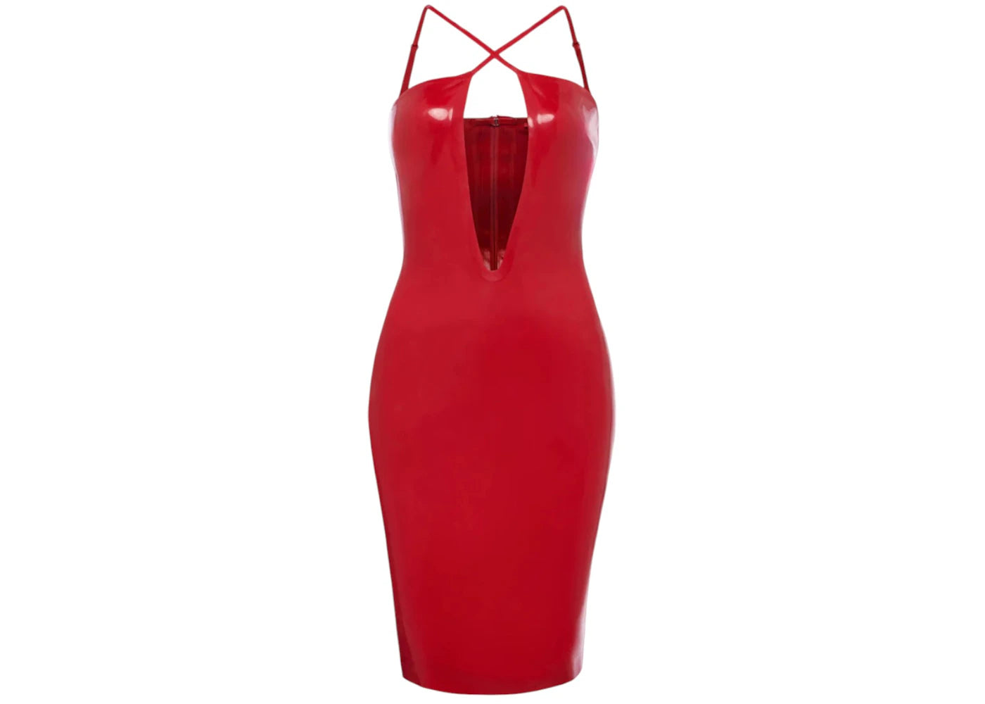 khy x Poster Girl Latex Cutout Dress Rouge
