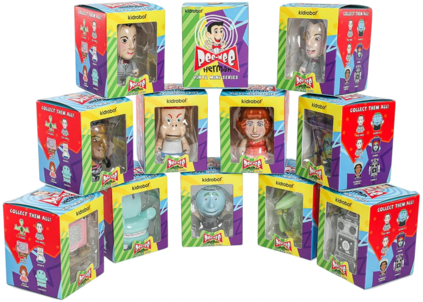 Kidrobot Pee-wee's Playhouse 3" Vinyl Mini Figure Series Bundle of 12 Figures