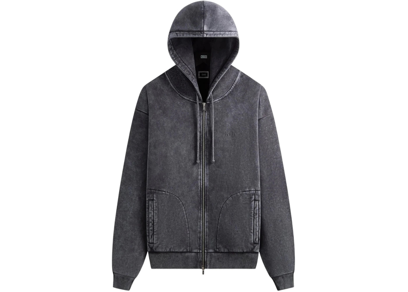 Kith Antique Wash Full Zip Nelson Hoodie Black