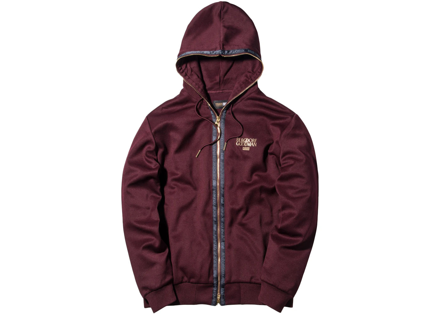 Kith Bergdorf Goodman Full Zip Hoodie Burgundy
