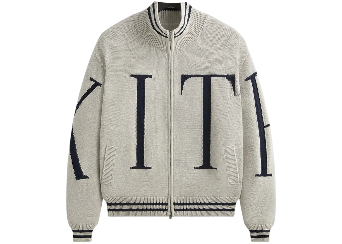 Kith Big Letter New York Wyona Full Zip Sweater Light Heather Grey