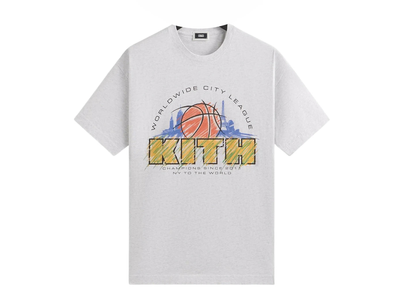 Kith City League Vintage Tee Light Heather Grey