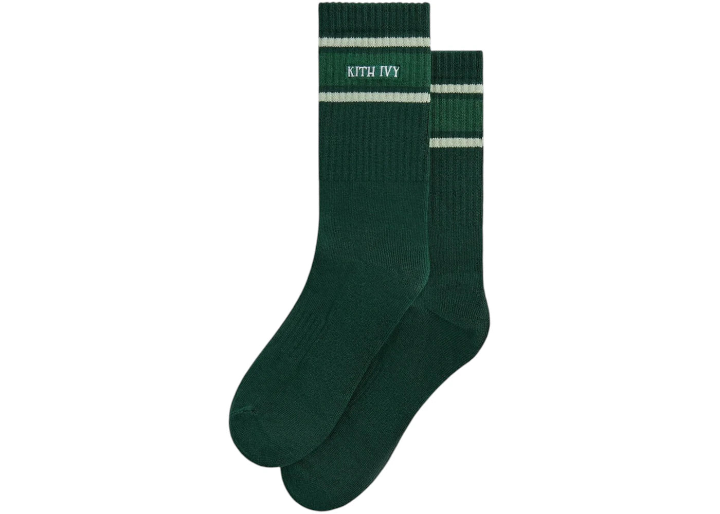 Kith Ivy Wilson Stripe Logo Crew Socks Ivy Green