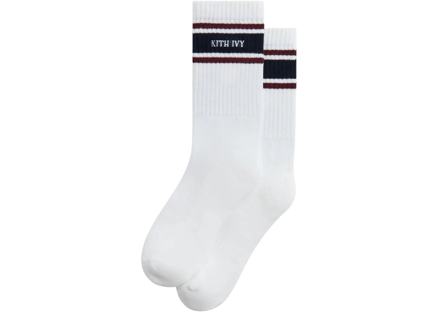 Kith Ivy Wilson Stripe Logo Crew Socks WhitePort Royal
