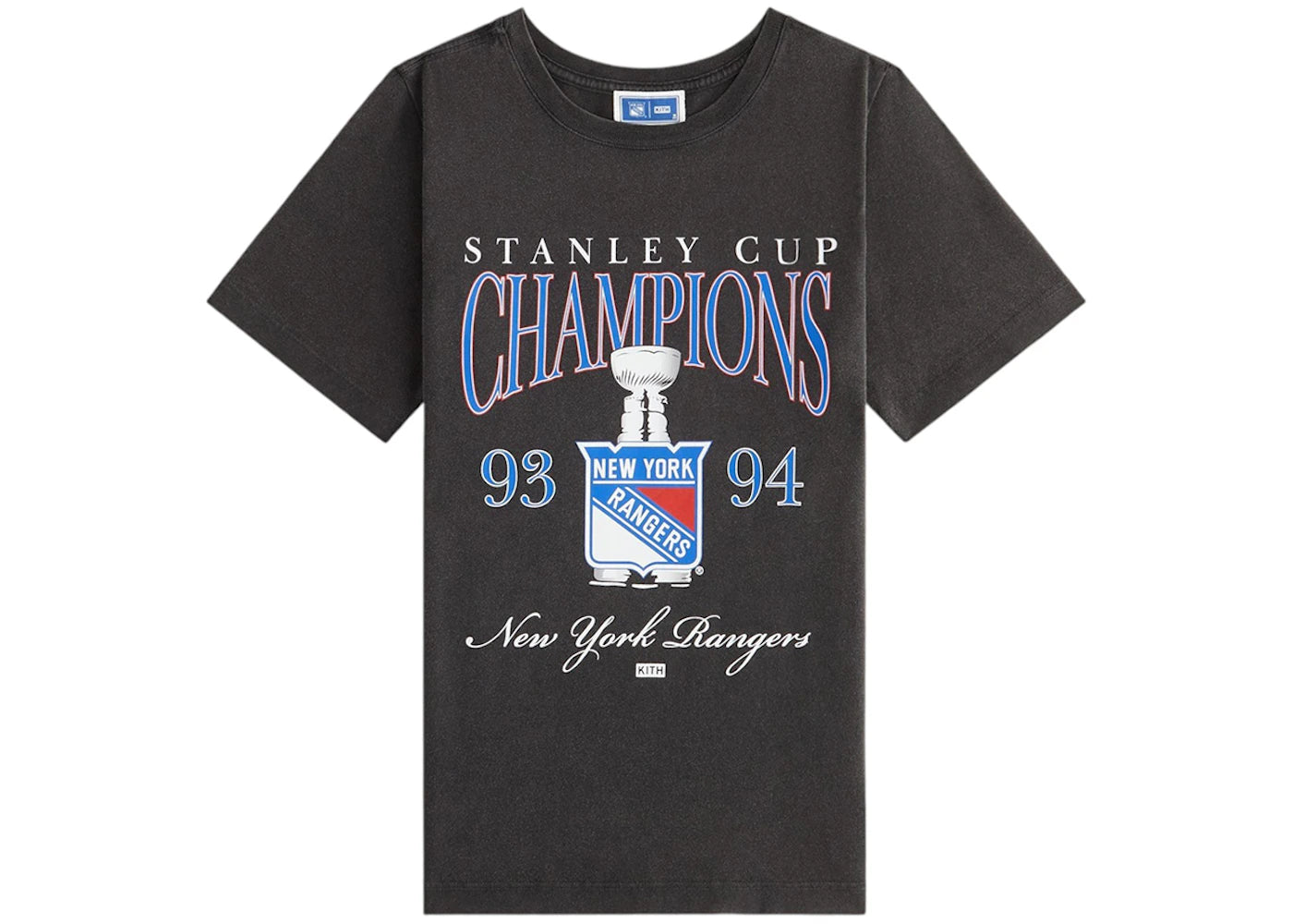 Kith Kids x New York Rangers Champions Vintage Tee Black