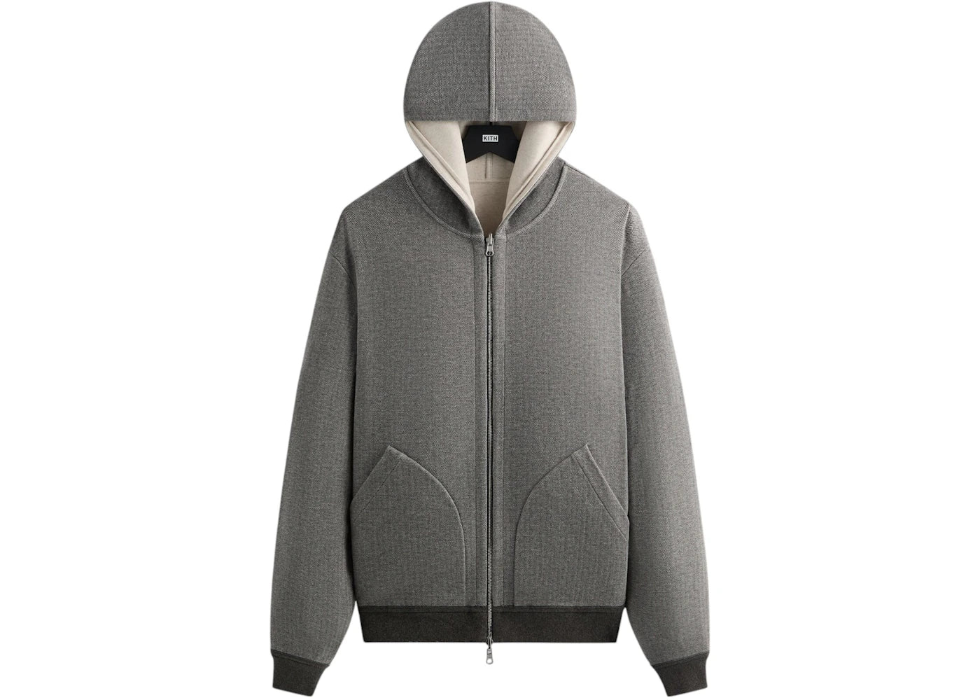 Kith & Kin Reversible Double Face Williams V Hoodie Dark Heather Grey