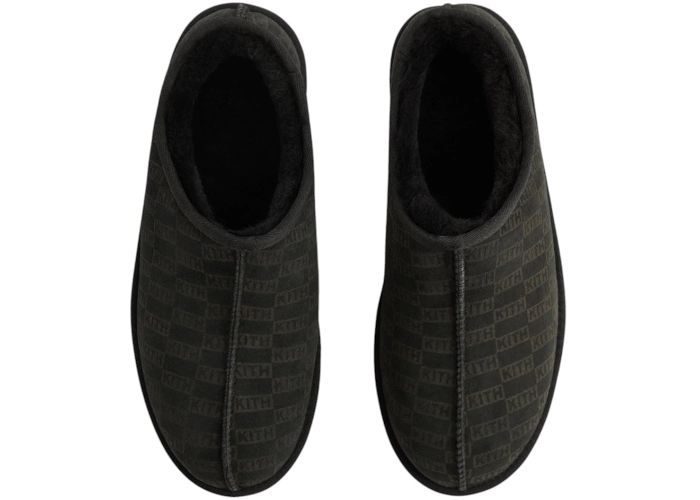 Kith Kithmas Monogram Shearling Slippers Black