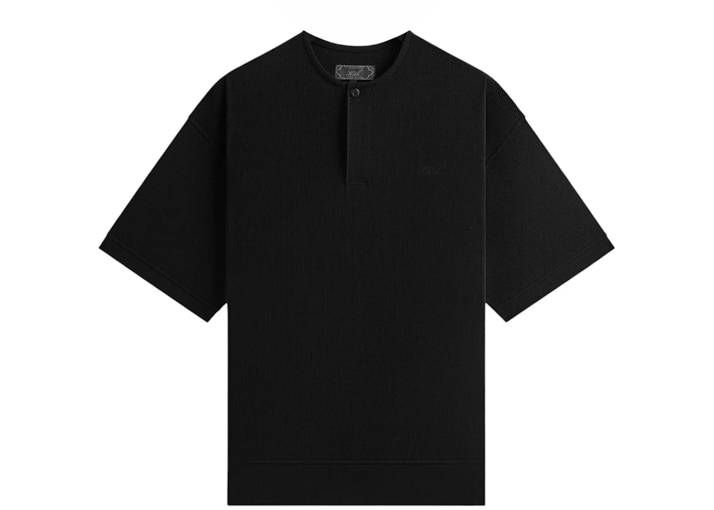 Kith Micro Waffle Short Sleeve Colby Pullover Black