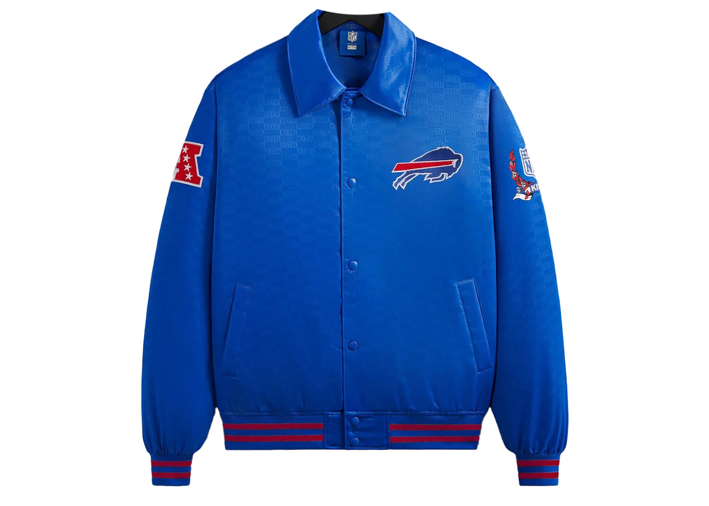 Kith x NFL Bills Satin Bomber Jacket Cyclone