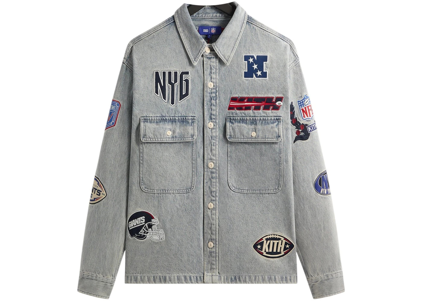 Kith x NFL New York Giants Denim Henson Shirt Cameron Wash