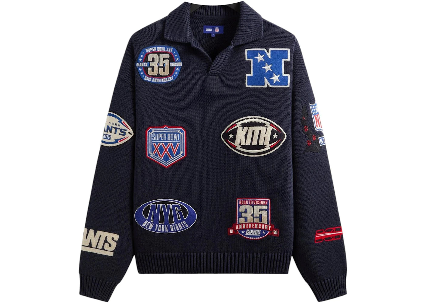 Kith x NFL New York Giants Nelson Rugby Sweater Nocturnal