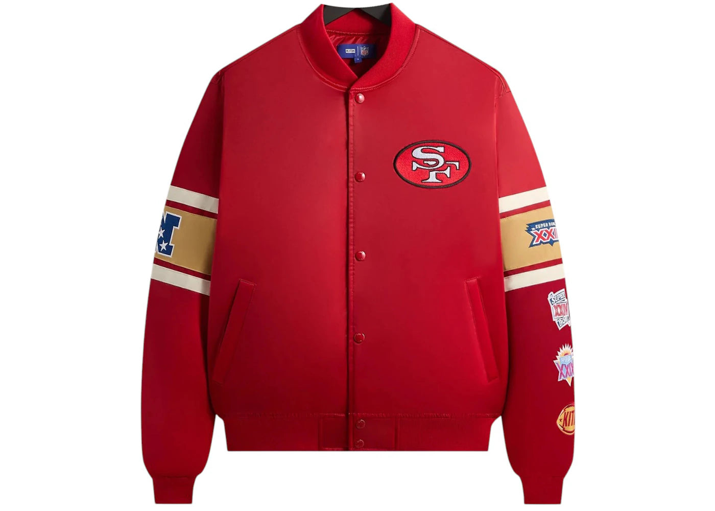 Kith x NFL San Francisco 49ers Satin Bomber Jacket Present