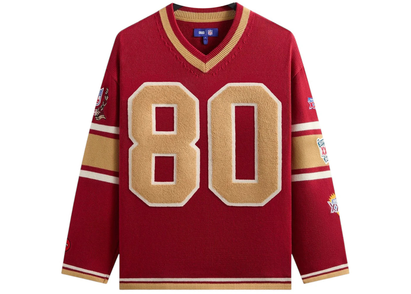 Kith x NFL San Francisco 49ers V-neck Beau Knit Sweater Present