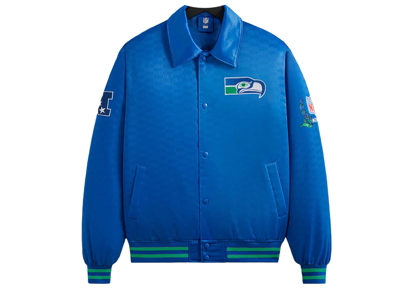 Kith x NFL Seahawks Satin Bomber Jacket Merriam