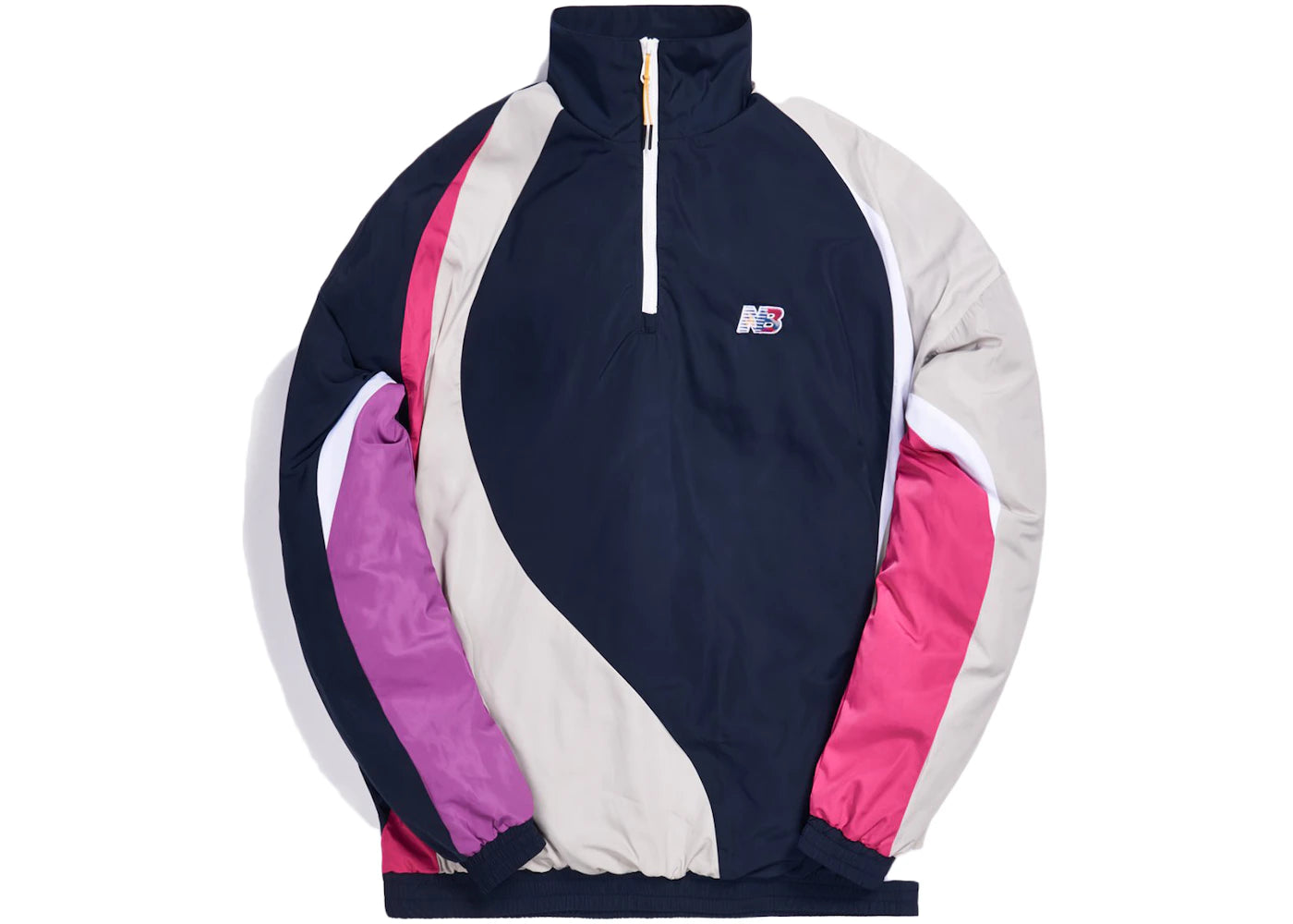 Kith x New Balance Quarter Zip Nylon Windbreaker Track Top Navy Multi