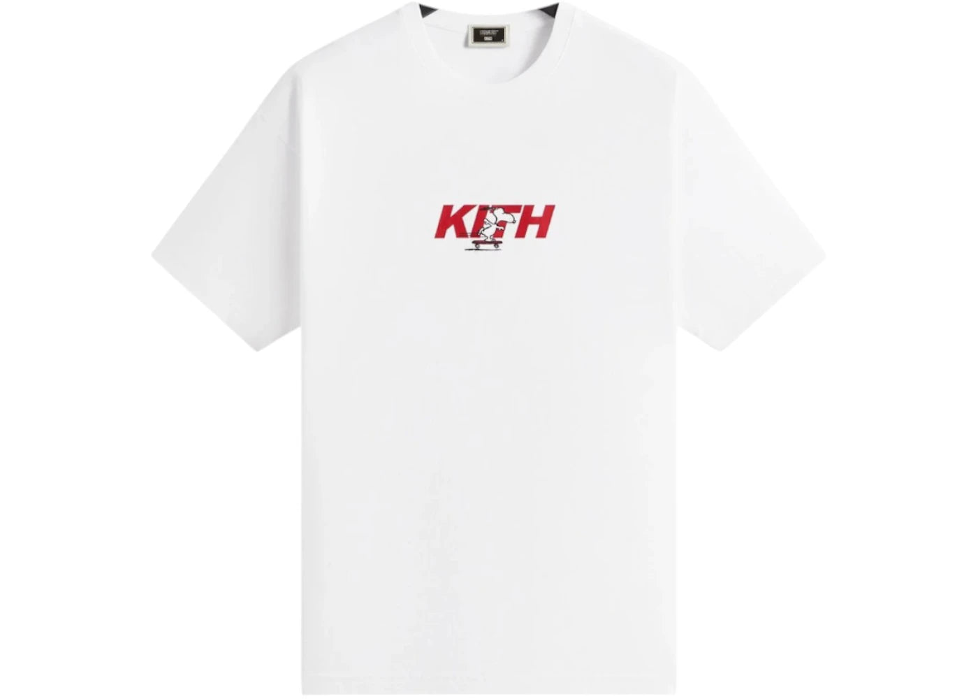 Kith x Peanuts Snoopy Skateboard Fast Logo Tee White