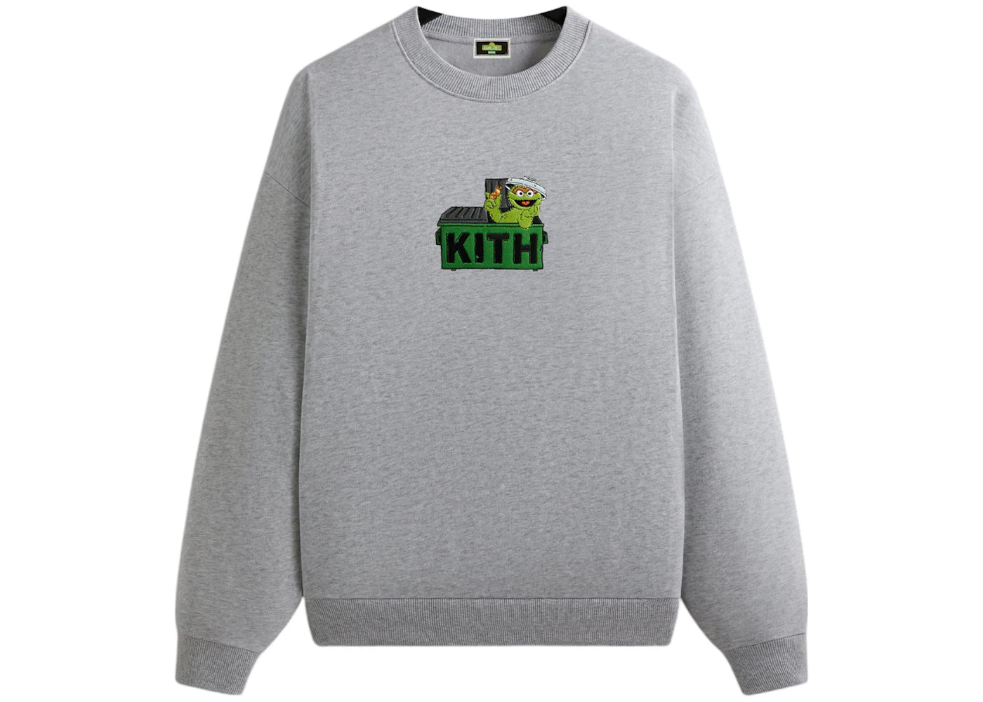 Kith x Sesame Street Oscar The Grouch Nelson Crewneck Medium Heather Grey