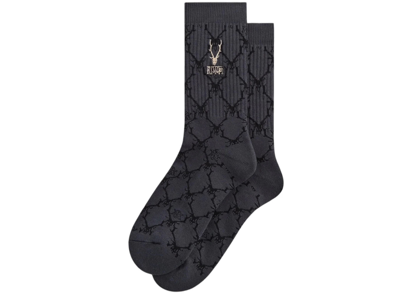 Kith x South2 West8 For Columbia Monogram Jacquard Crew Socks Black