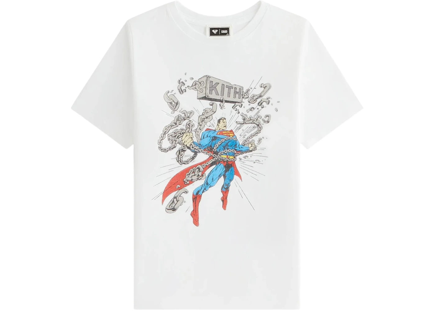 Kith x Superman Kids Chains Vintage Tee White