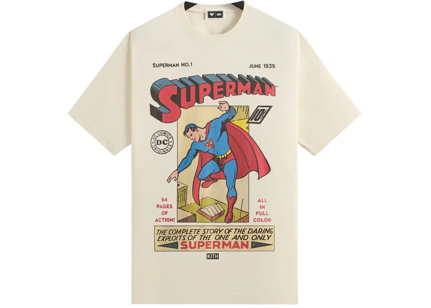 Kith x Superman No. 1 Vintage Tee Sandrift
