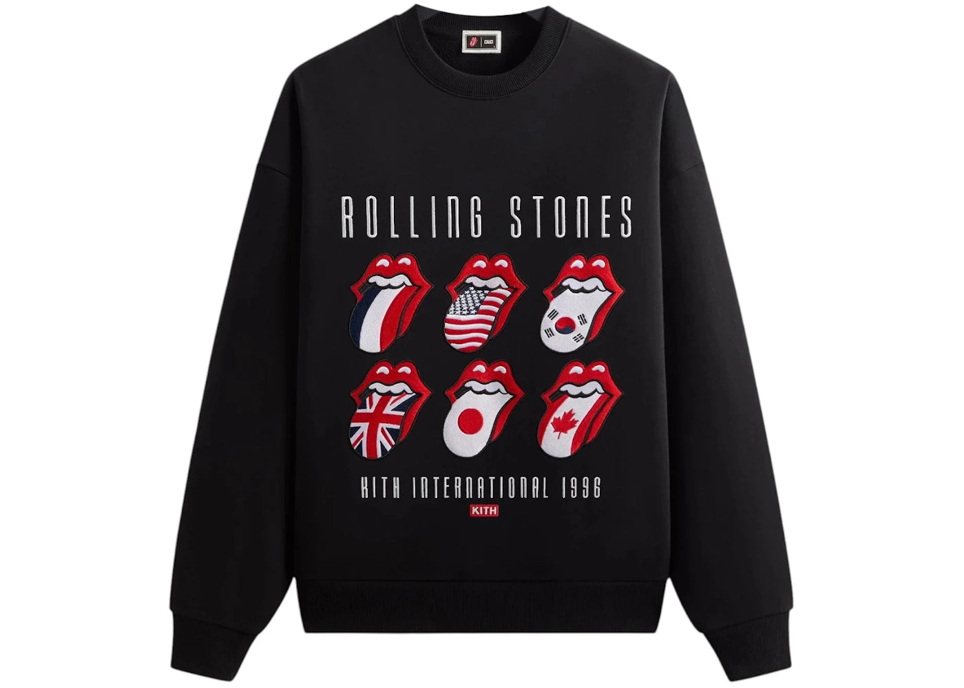 Kith x The Rolling Stones International 1996 Nelson Crewneck Black