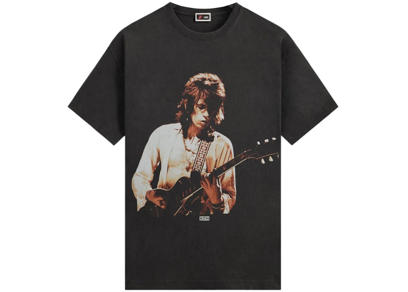 Kith x The Rolling Stones Keith Richards Concert Photo Vintage Tee Black