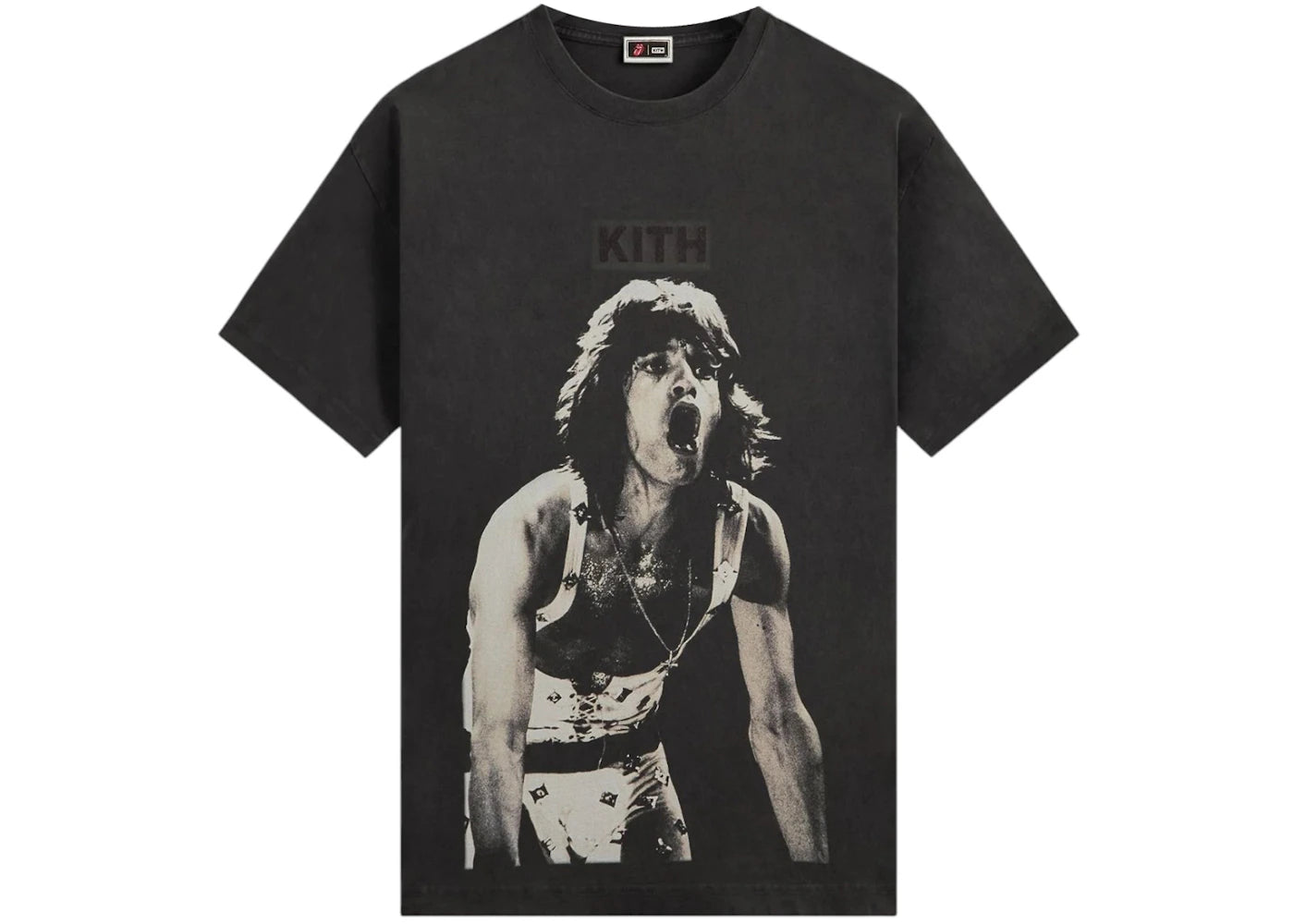 Kith x The Rolling Stones Mick Jagger Concert Photo Vintage Tee Black