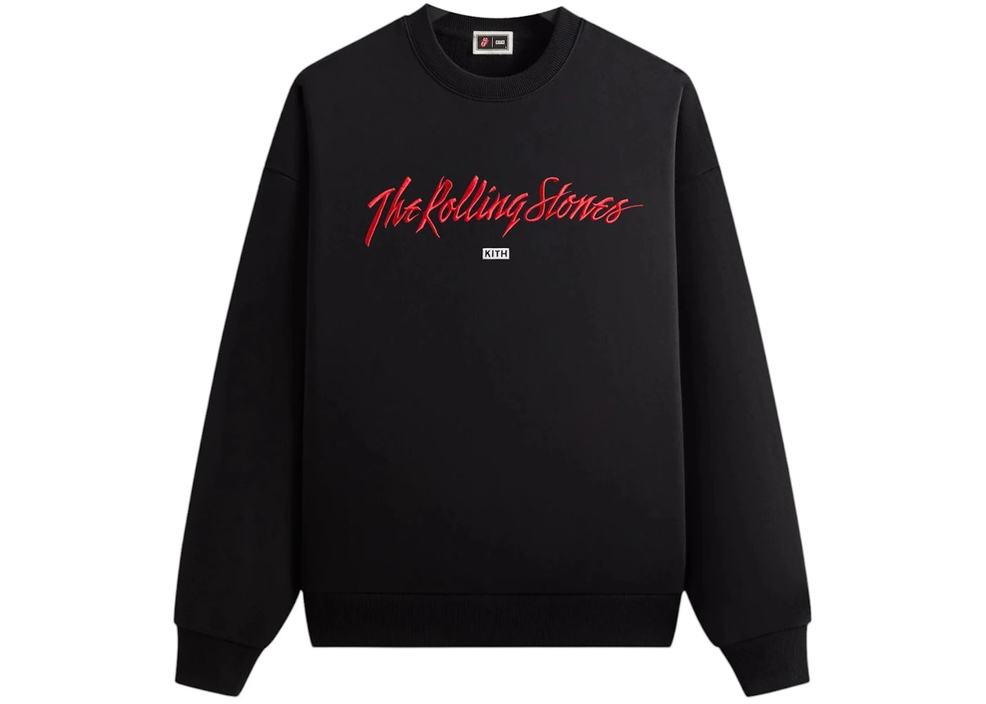 Kith x The Rolling Stones Monogram Tongue Nelson Crew Black