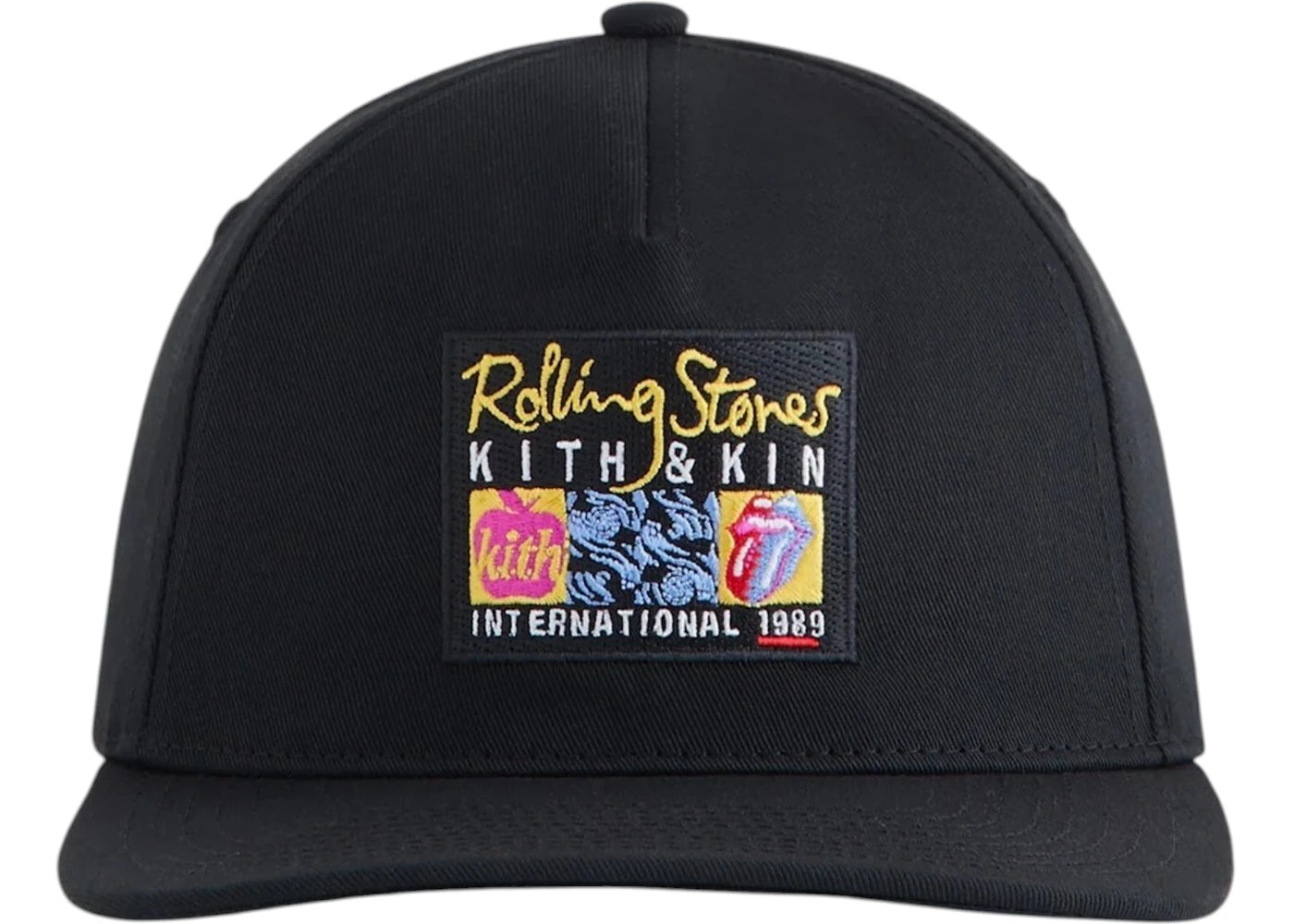 Kith x The Rolling Stones Twill Bay Low Pinch Crown Hat Black