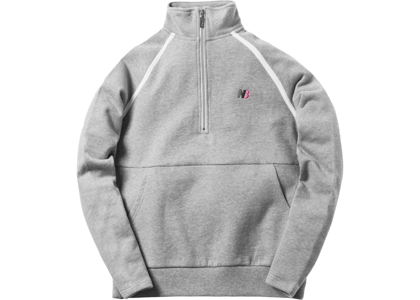 Kith x United Arrows & Sons x New Balance Half Zip Mock Neck Pullover Heather Grey