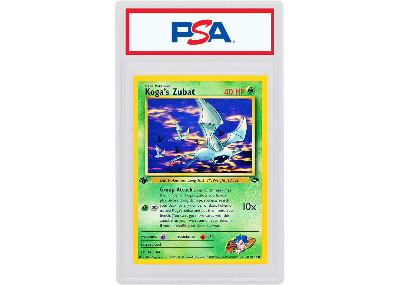 Koga's Zubat 2000 Pokemon TCG Gym Challenge 1st Edition #83/132 (PSA or BGS Graded)