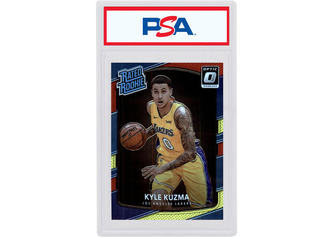 Kyle Kuzma 2017 Donruss Optic Rookie Red/Yellow #174 (PSA or BGS Graded)