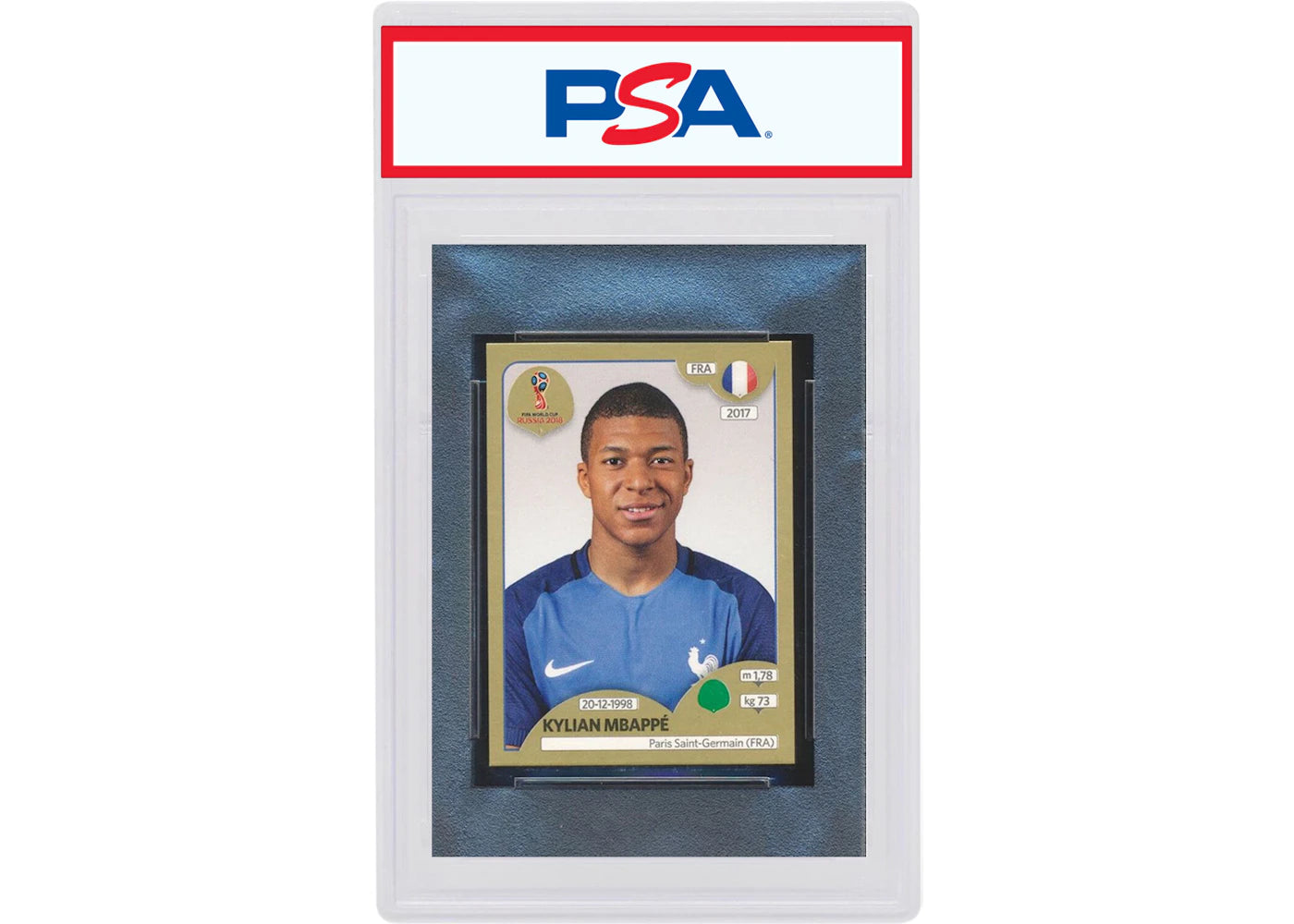 Kylian Mbappe 2018 Panini World Cup Stickers Gold #209 (PSA or BGS Graded)