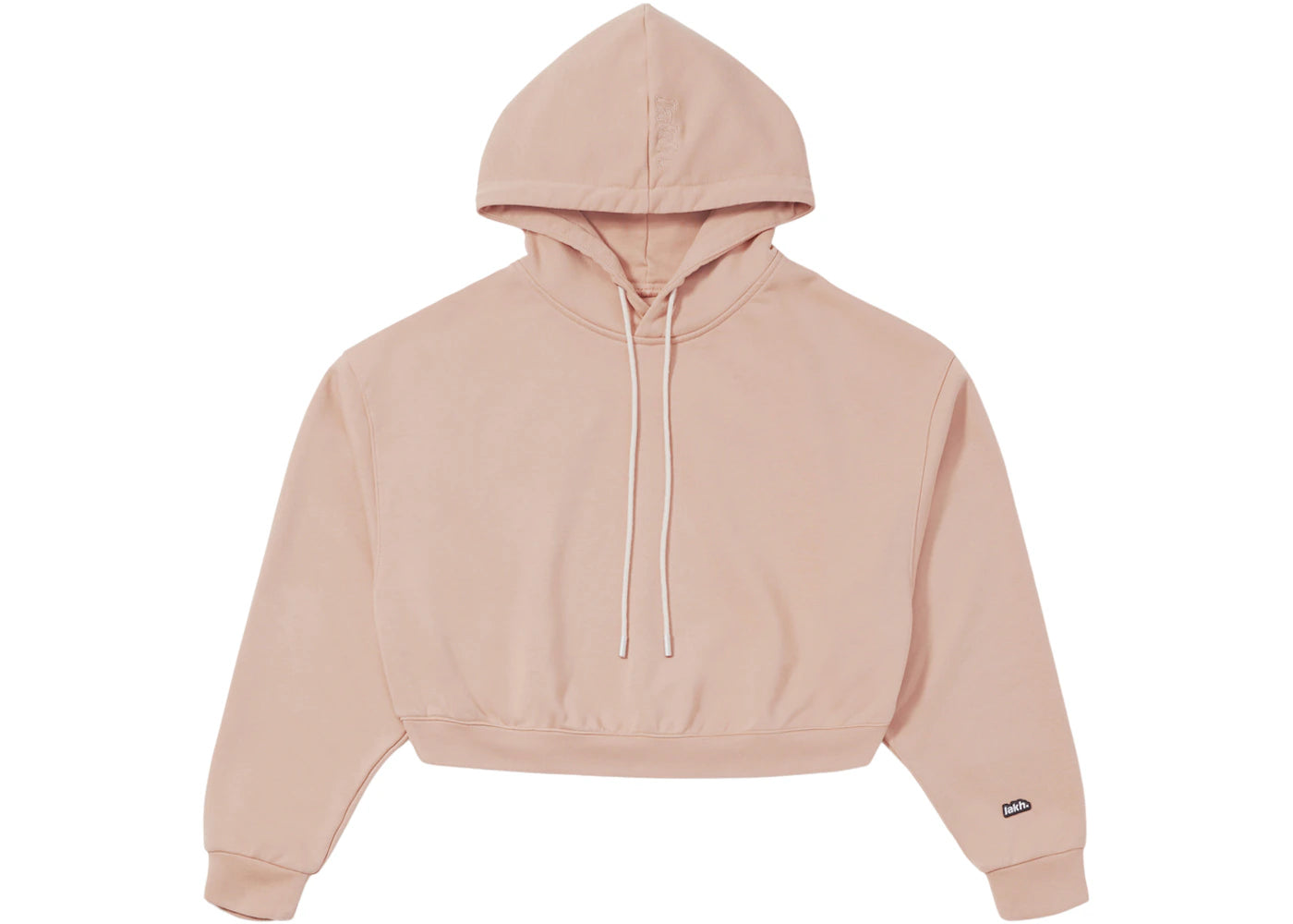 LAKH Knitted Cropped Hoodie Coral